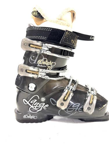 Used Lange DELIGHT Womens DH Ski Boot Black 255 MP - M07.5 - W08.5 11860-S000298918