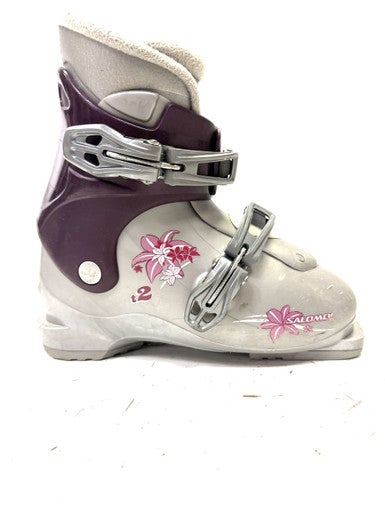 Used Salomon Girls DH Ski Boot Grey 215 MP - J03 11860-S000298795