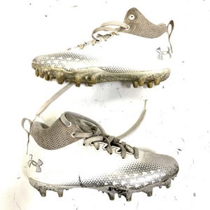 Used Under Armour LAX Cleats Boys White Junior 03.5 11860-S000298888