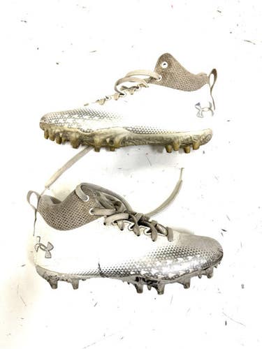 Used Under Armour LAX Cleats Boys White Junior 03.5 11860-S000298888