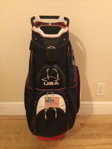 Sun Mountain C-130 U.S.A. Cart Bag with 14-way Dividers & Rain Cover *VGC*