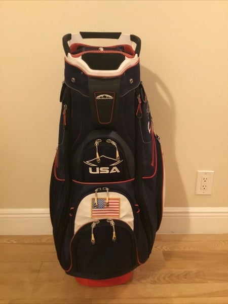 Sun Mountain C-130 U.S.A. Cart Bag with 14-way Dividers & Rain Cover *VGC*