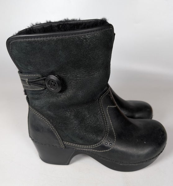 Dansko Harper Boots Womens Size 36 / 5.5 Black Leather Suede Shearling Lined