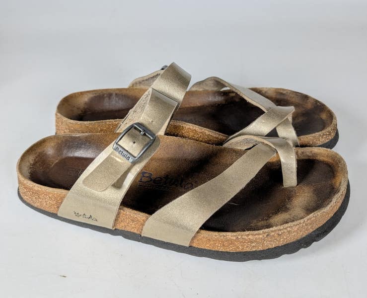 Betula by Birkenstock Mayari Metallic Gold Strappy Sandals  display picture 1