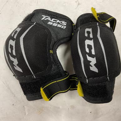 Used CCM TACKS 9550 Youth Elbow Pads Black And Yellow MD 11855-S000192078