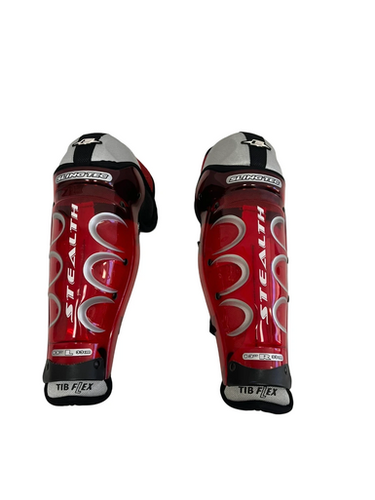 Used Easton Stealth 13" Junior Shin Guards Red  11692-S000142401
