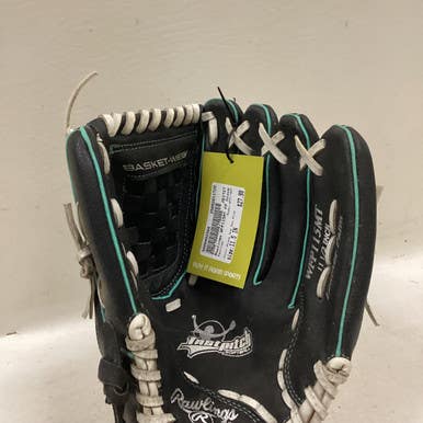 Used Rawlings WFP115MT RH Throw Fastpitch Gloves Black And Sky Blue 11 1/2" 11725-S000492568