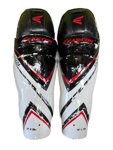Used Easton SYNERGY Senior Shin Guards White 14" 11833-S000166350