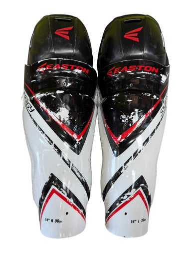 Used Easton SYNERGY Senior Shin Guards White 14" 11833-S000166350