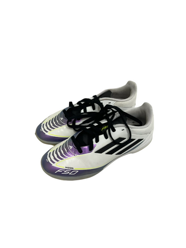 Used Adidas F50 MESSI Soccer Turf Shoes White And Purple Junior 03.5 11692-S000142358
