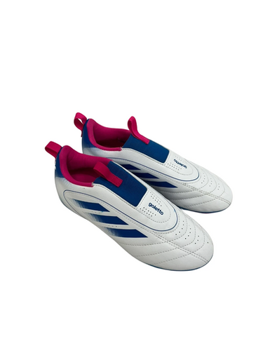 Used Adidas GOLETTO IX LACELESS Soccer Cleats White Junior 03 11692-S000142356