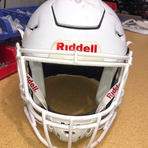 USED RIDDELL FLEX ADULT HELMET - MEDIUM - METALLIC WHITE - REJECT