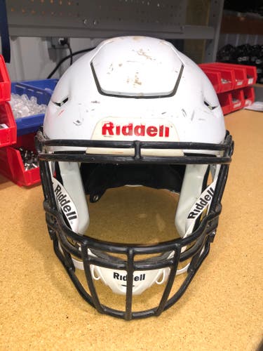 USED RIDDELL FLEX ADULT HELMET - LARGE - METALLIC WHITE - REJECT