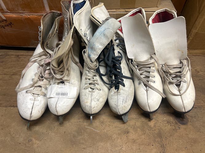 Figure Skates (3 pairs) Sz 8 & 9