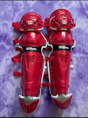 Red Adult Wilson Catcher's Leg Guard (New)