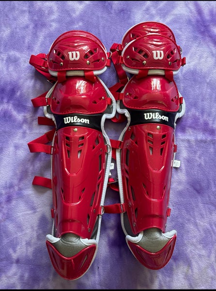 Red Adult Wilson Catcher's Leg Guard (New)
