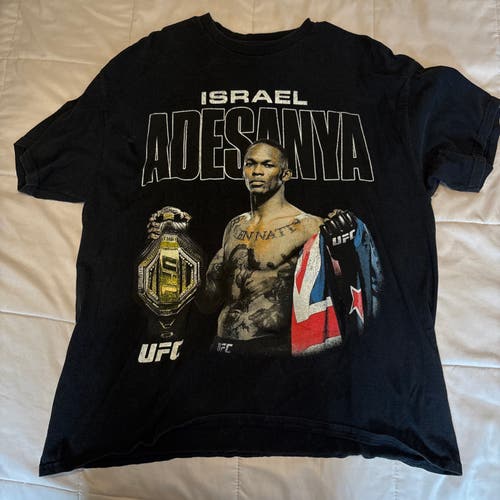 UFC Goat Grew Large Black Israel Adesanya T Shirt