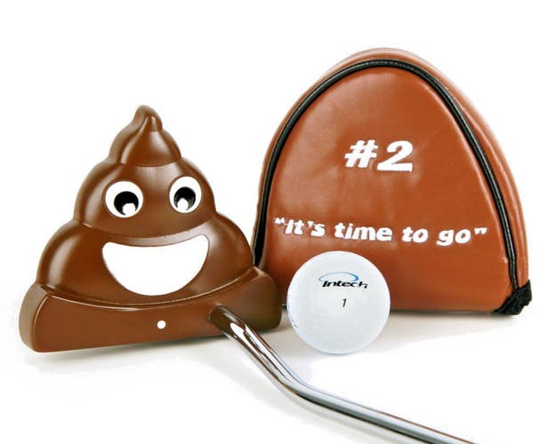 Intech Golf #2 Poop Emoji Novelty Mallet Putter 35" New Available in Right/Left