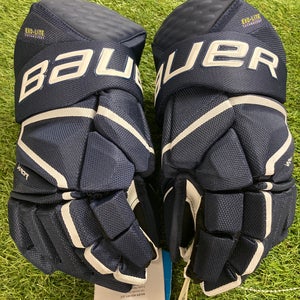 Blue Senior Bauer Vapor Hyperlite Gloves 14" (New)