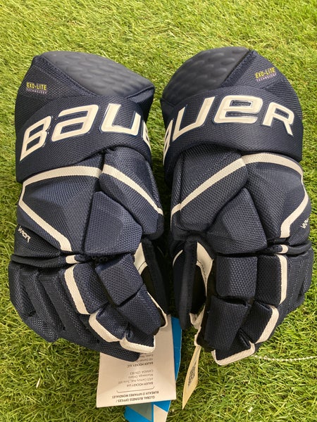 Blue Senior Bauer Vapor Hyperlite Gloves 14" (New)