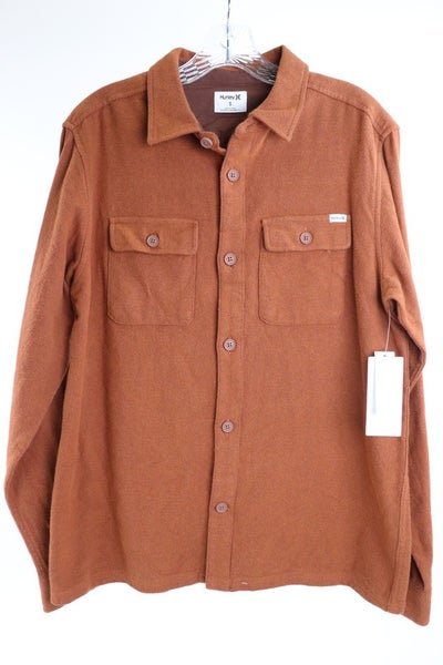 HURLEY MENS SANTA CRUZ TWILL FLANNEL LONG SLEEVE SHIRT Sz. Small NEW - READ