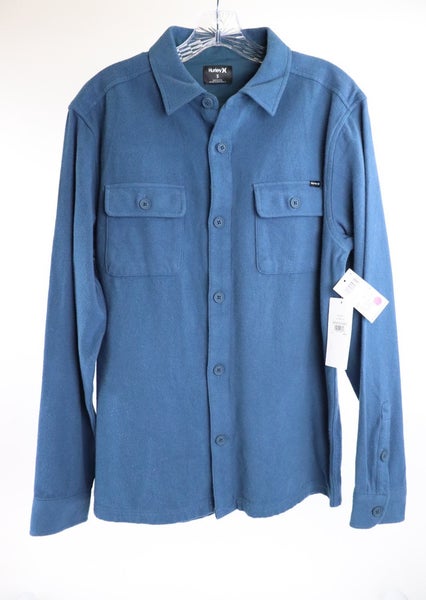 Men's Hurley Santa Cruz Twill Long Sleeve Button Up Flannel Shirt Sz. Small NEW
