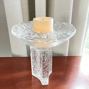Vintage Orrefors Olympic Torch Glass Votive candle Holder 1984 Lars Hellsten