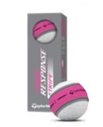 Taylor Made Tour Response Stripe Golf Balls (Neon Pink, 3pk) 1 Sleeve 2025 NEW