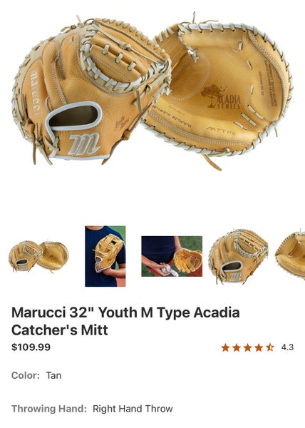 Marucci Acadia RH Catcher's Baseball Glove 12" (Used)