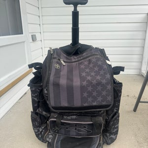 Boombah Roller Bat Bag Black with US Flag