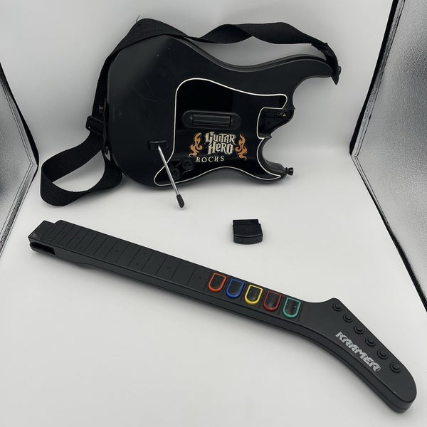 Playstation 2 PS2 Guitar Hero Kramer Striker Red Octane Wireless Guitar + Dongle