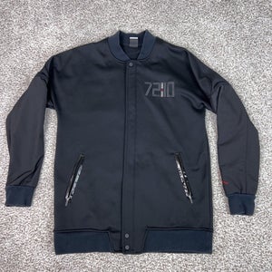 Nike Jordan Jacket Mens Large Black Snap Bomber Basketball Therma FIT 72-10 Top