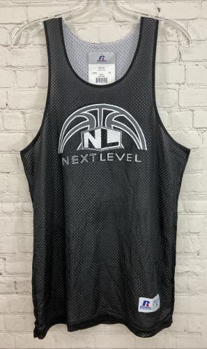 Russell Athletic Adult's Reversible Mesh Basketball Jersey Black White Small