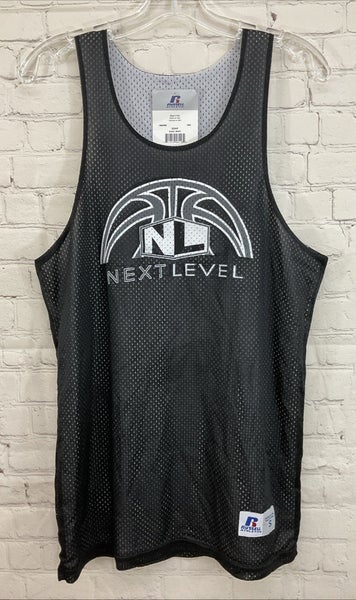 Russell Athletic Adult's Reversible Mesh Basketball Jersey Black White Small