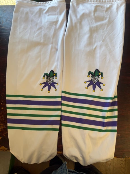 Joker purple green and White Senior Large Socks (Used)