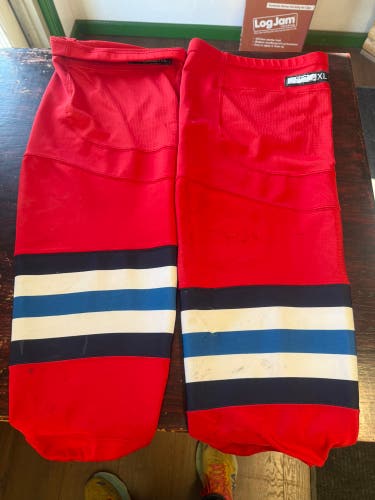 Red Senior Large CCM Socks Pro Stock (Used)