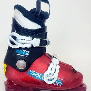 Used $150 Kid's Salomon T2 Ski Boots 2 Buckle Red Sizes 12 13 2 3 MP 18 19 20 21