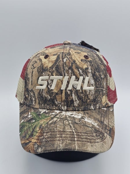 NEW Realtree STIHL Tool Chainsaw USA Flag Promo Hunting Mesh Camo Hat Snapback