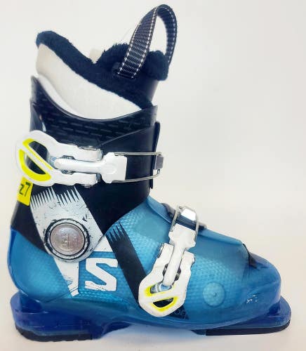Used $150 Kid's Salomon T2 Ski Boots blue Sizes 12 13 2 3 Mondo 18 19 20 21