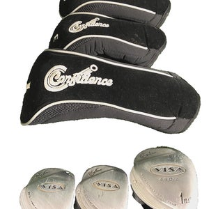 Confidence Golf Visa Wood Set 10.5* Driver, 3w 5w RH Regular Graphite New Grips