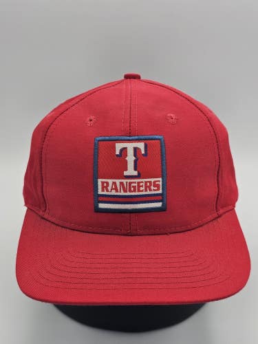 NEW Vintage Texas Rangers Logo 7 MLB Sports Cap Hat Vtg Red Twill Snapback