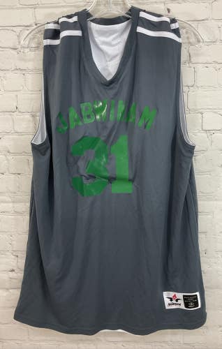 Alleson Athletic Men's JABWINAM Reversible Sleeveless Jersey Grey Green White MD