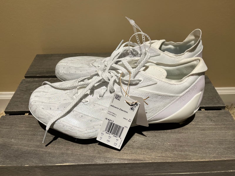 Adidas Adizero Electric Football Cleats - White and Pearl Sz 10 Mens