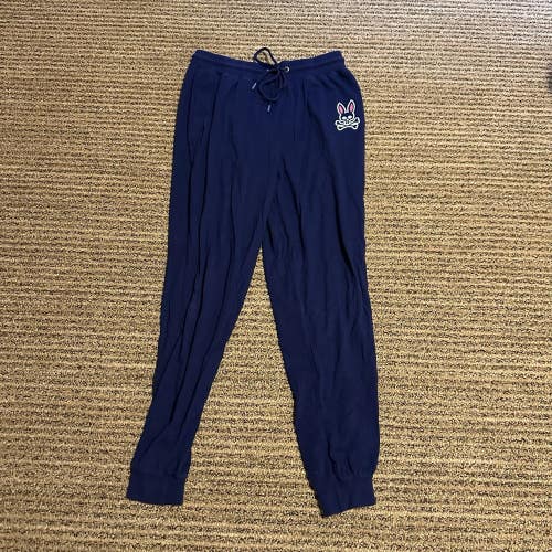 Psycho Bunny Joggers Mens Medium  Navy Blue Casual Sweatpants