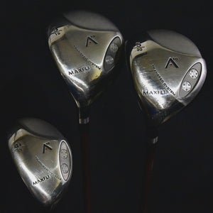 MAXFLI A10 WOOD SET 3 (43") & 5 WOODS, 4 (39")  HYBRID, STIFF FLEX, LH, NEW GRIP
