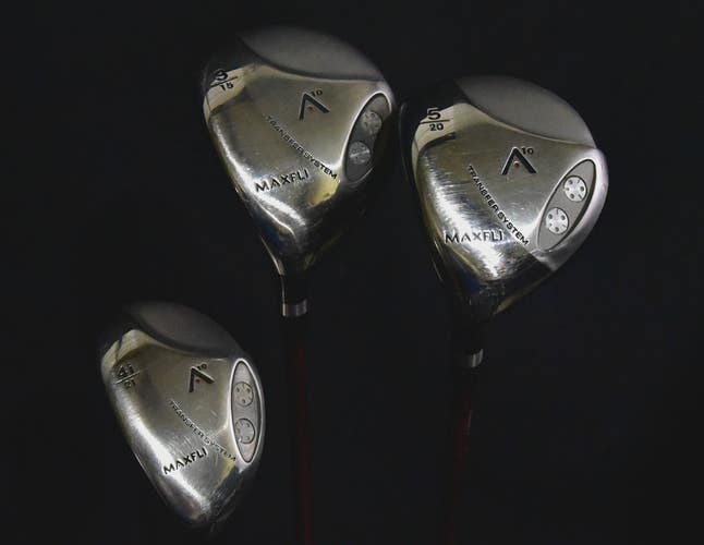 MAXFLI A10 WOOD SET 3 (43") & 5 WOODS, 4 (39")  HYBRID, STIFF FLEX, LH, NEW GRIP