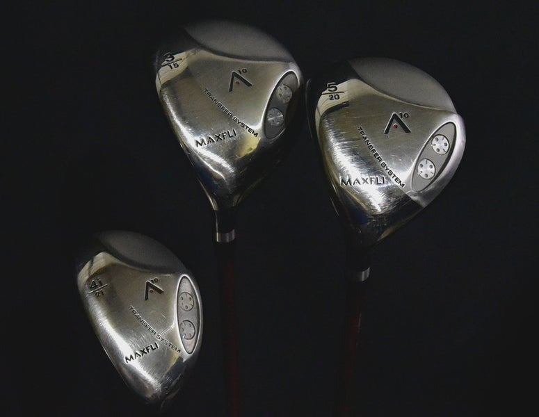 MAXFLI A10 WOOD SET 3 (43") & 5 WOODS, 4 (39")  HYBRID, STIFF FLEX, LH, NEW GRIP