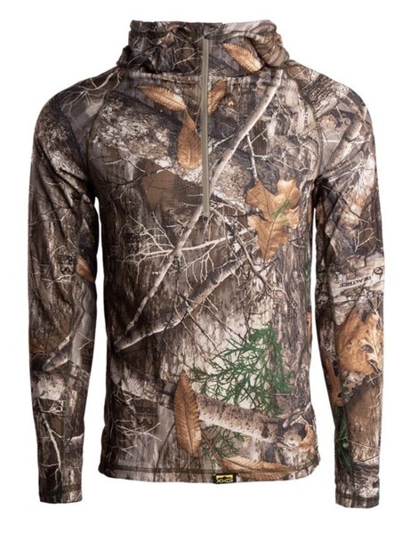 KING'S CAMO MEN'S XKG ELEVATION 1/4 ZIP HUNTING HOODIE | REALTREE EDGE SZ M