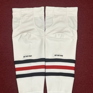 Saint Cloud State White Used CCM Socks Item#SCW