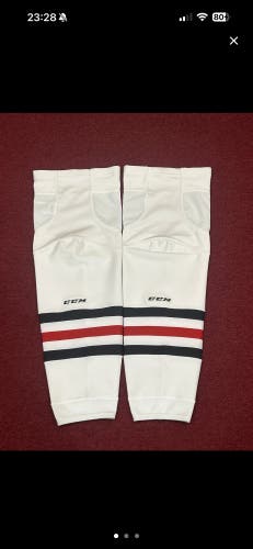 Saint Cloud State White Used CCM Socks Item#SCW